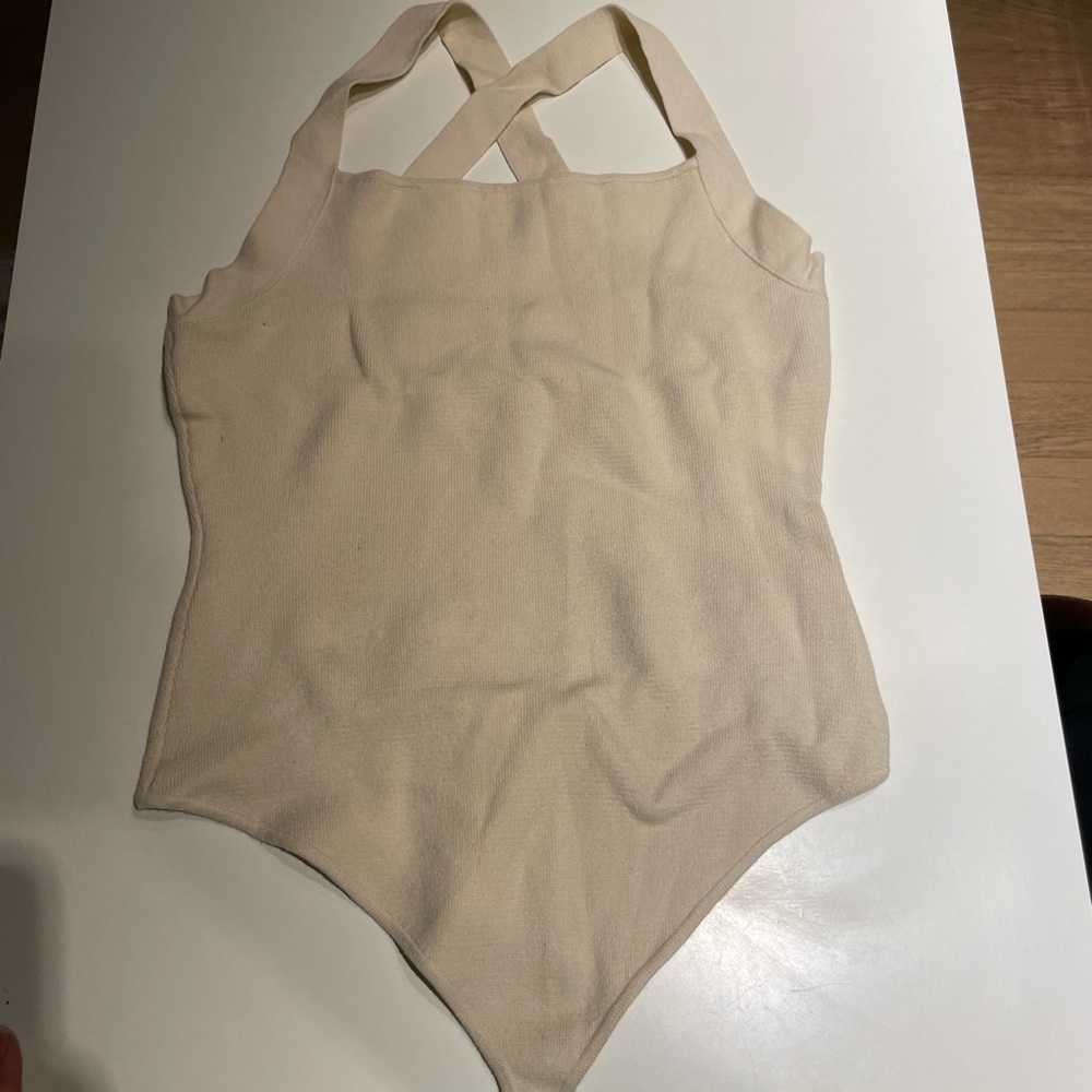 Abercrombie Cream Strappy Sweater Bodysuit - NWOT